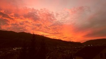 orange sunset in Switzerland