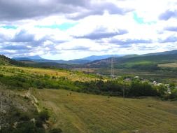 panoramic view of the valley in the Crimea on a cloudy day