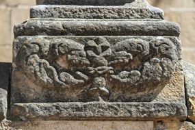 rock column of the church close-up