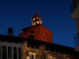 church at night, old town, spain, san cernin