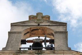 bell with a cross on a church