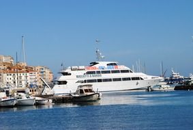 white yacht in port in italy