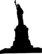 silhouette of the statue of liberty on a white background as an illustration