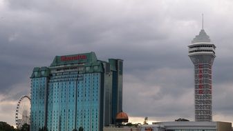 cloudy sky over a city in canada