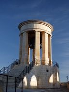 bell tower of Siege Bell war Memorial at evening, malta, valetta