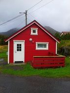 colorful house among the nature of norway