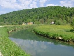 distant view of a house among a picturesque landscape in Germany