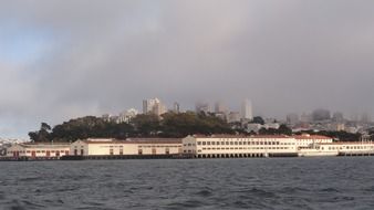 san francisco cityscape in clouds california