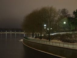 landscape of winter night in Finland