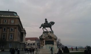 Monument of a horseman in budapest