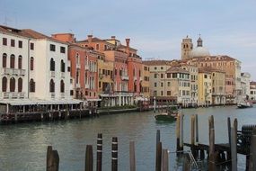 Panoramic view of the colorful coast of Venice, Italy