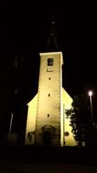 Church near the lighting at night