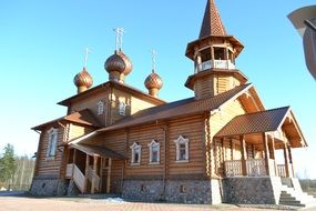 wooden church on a sunny day