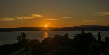 sunset on garda lake in italy