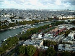 Seine river on panorama of Paris