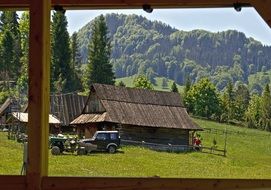 wooden cottage in Jaworki village, Poland