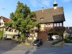 Street with village houses