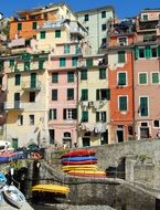 colorful narrow houses in cinque terre