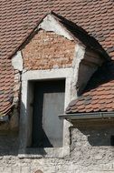 old building with fallen wall