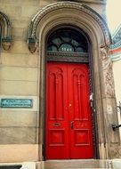 Red door in building