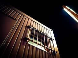 habitable container at night