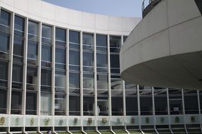 The modern architecture of the Senate building in Mexico