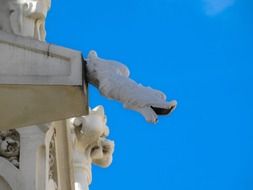 churches gothic facade in the blue sky