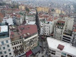 view down to istanbul city