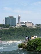 landscape of the river in canada against the backdrop of the city