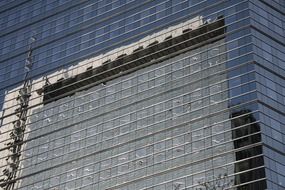 Facade of the glass building in the Frankfurt