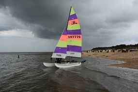 sailing boat on the coast in Saalenburg