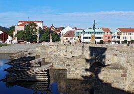 city bridge through the river