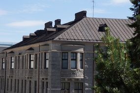 Side view of the granite house in a mikkeli