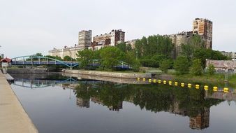 old grain elevator at river