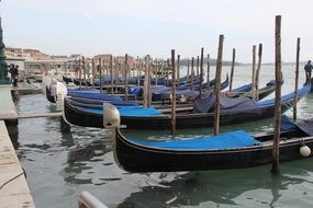 Gondolas in the water Venice Italy