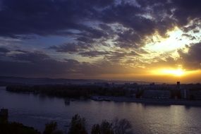 View of the forest,river and city