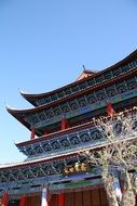 roof of a historic building in a province in Yunnan