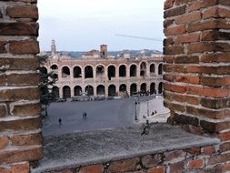 panoramic view of Piazza Bra in Verona