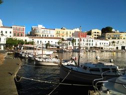 Boats in the port in spring