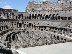 panoramic view of roman colosseum on a sunny day