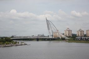 landscape of the large white bridge