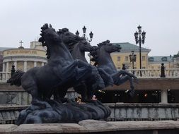 Horses monument in Russia