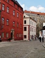 street of the old town in the Czech Republic