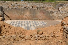 roman mosaic on antique floor