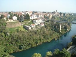 Panorama of the Adda River in Italy