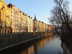 river channel in city of Czech Republic