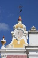 clock on the tower of the building