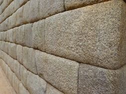 old stone wall in machu picchu