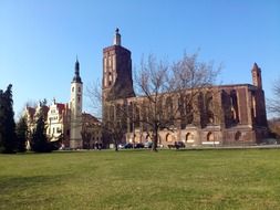 church ruins in old town, poland, gubin