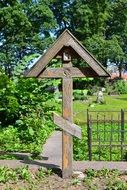 wooden orthodox cross in a cemetery